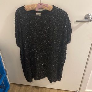 Black Sequined  Cocktail  Dress